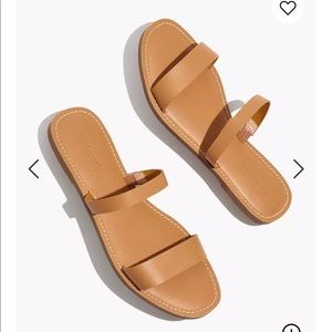 Madewell boardwalk double strap slide in leather